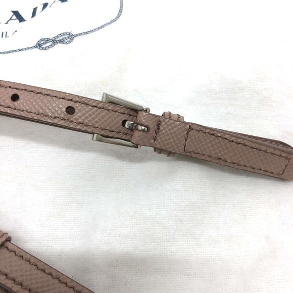 PRADA Cream Leather Saffiano Shoulder Bag - Picture 15 of 16